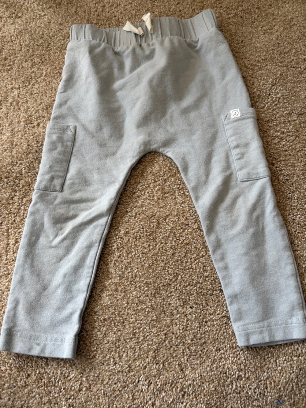 Soft Light Gray/blue Jogger Pants with Pocket Details. carters Little planet